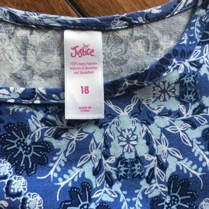 Justice Cold Shoulder Dress. EUC.  Size 18.